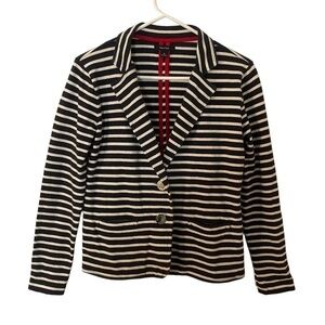 Nautica Blue White Striped Blazer Small